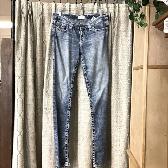 Big Star Ladies 28 Long Skinny Jeans Acid Wash - Picture 1 of 5